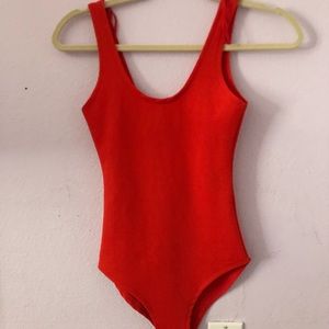 Red body suit
